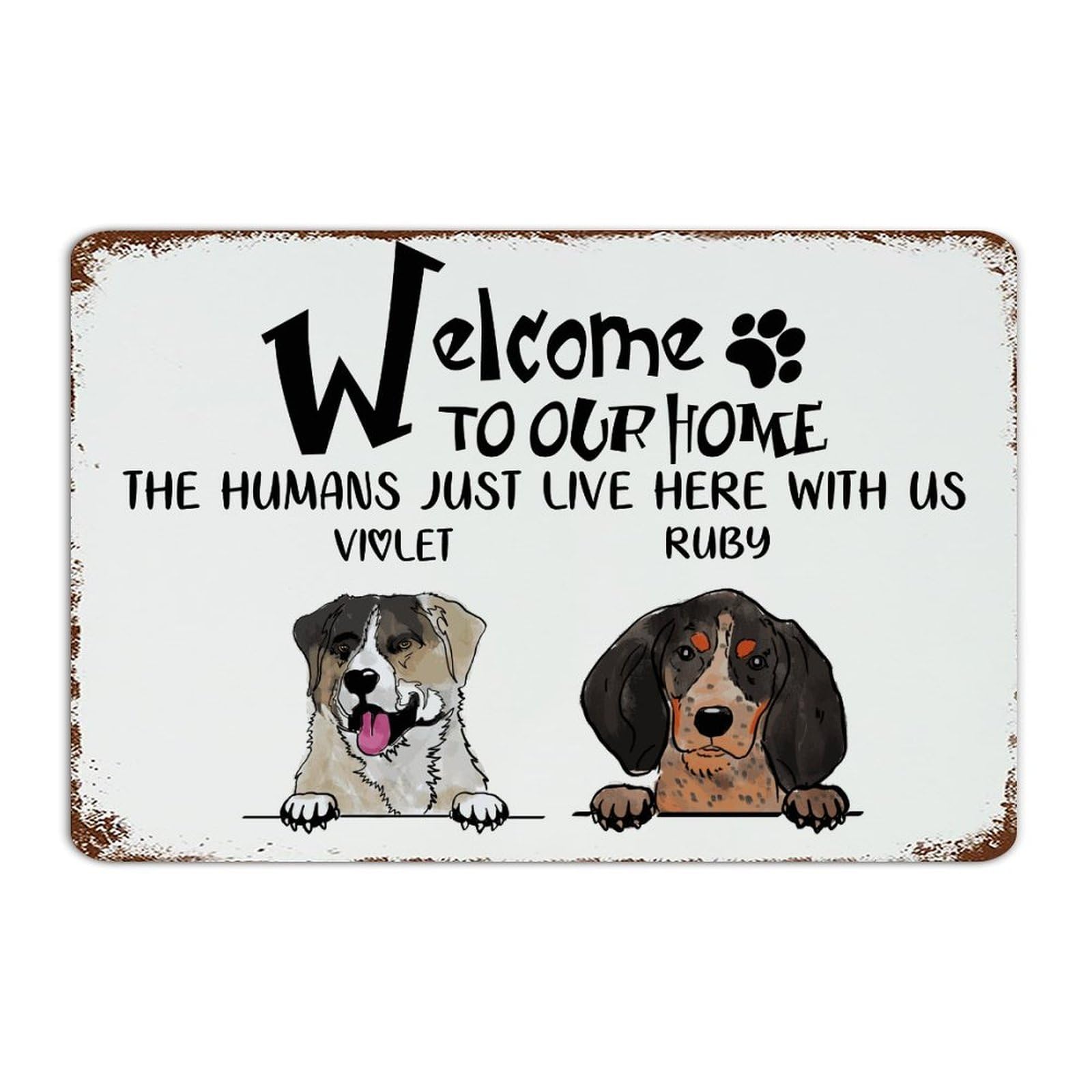 Plaque en métal personnalisée décoration pleine d'amour pour propriétaires d'animaux