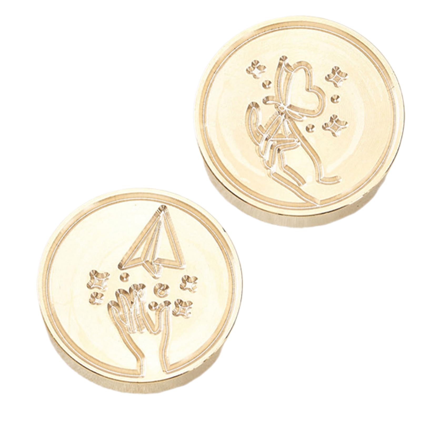Kalttoy 2Pcs Love Heart Stamp Head, Sealing Stamp Head for Invitation Appreciation Card Package Envelope Embellishments Brass Sealing