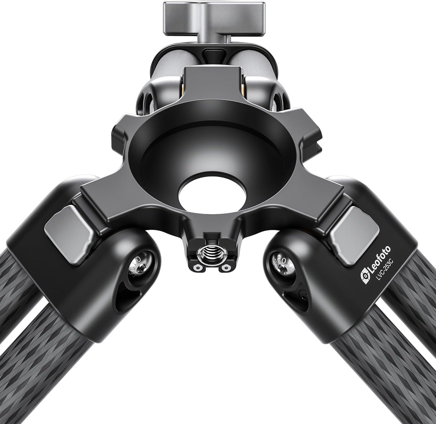 Leofoto LVC-253C+BV-20 Video Tripod, Twin Leg, Integrated Bowl, Leveling Base with Handle, 3 Leg Sections, Fluid Head Set, Lever Release Clamp
