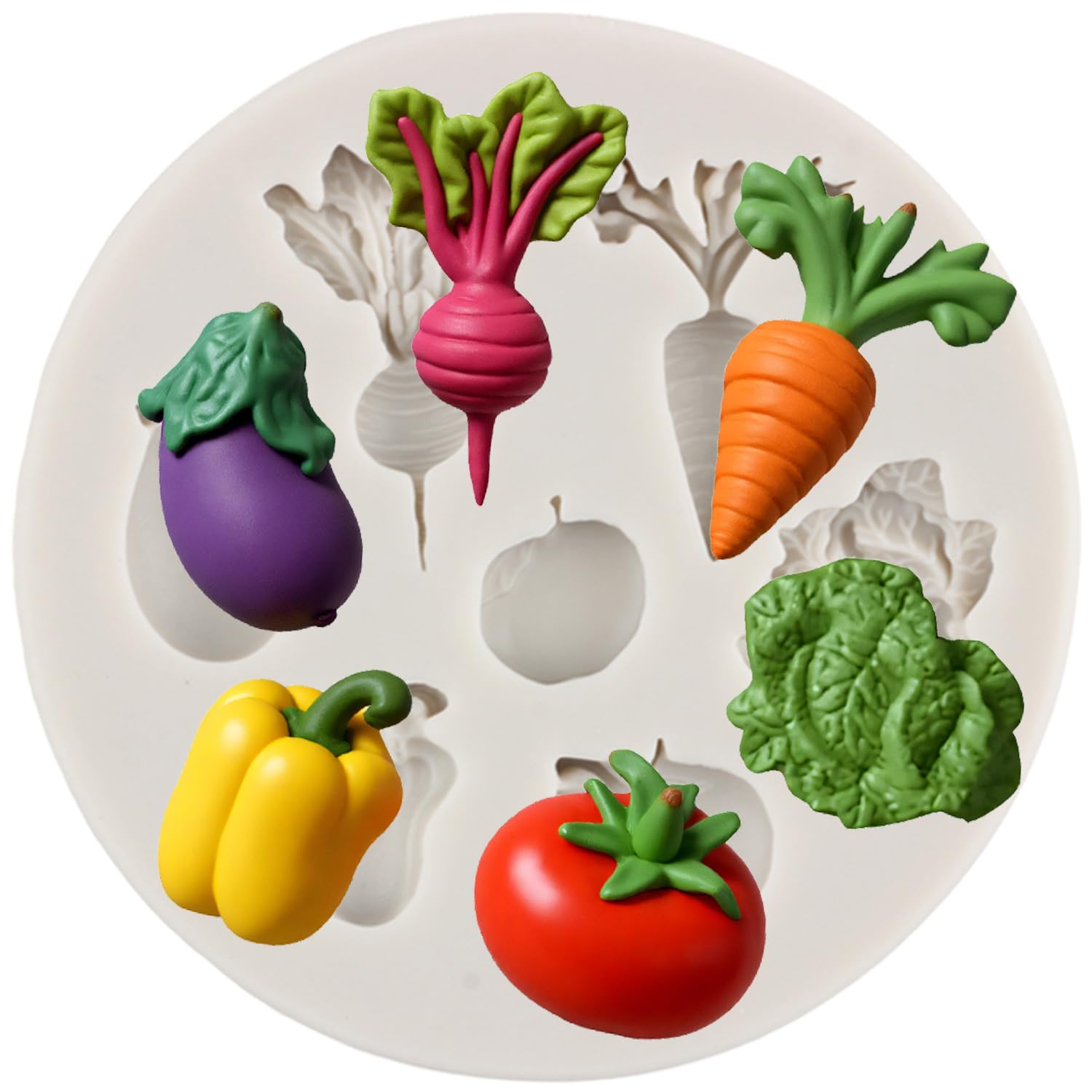 Sijiangmold Vegetable Silicone Moulds Radish Tomato Eggplant Fondant Mould