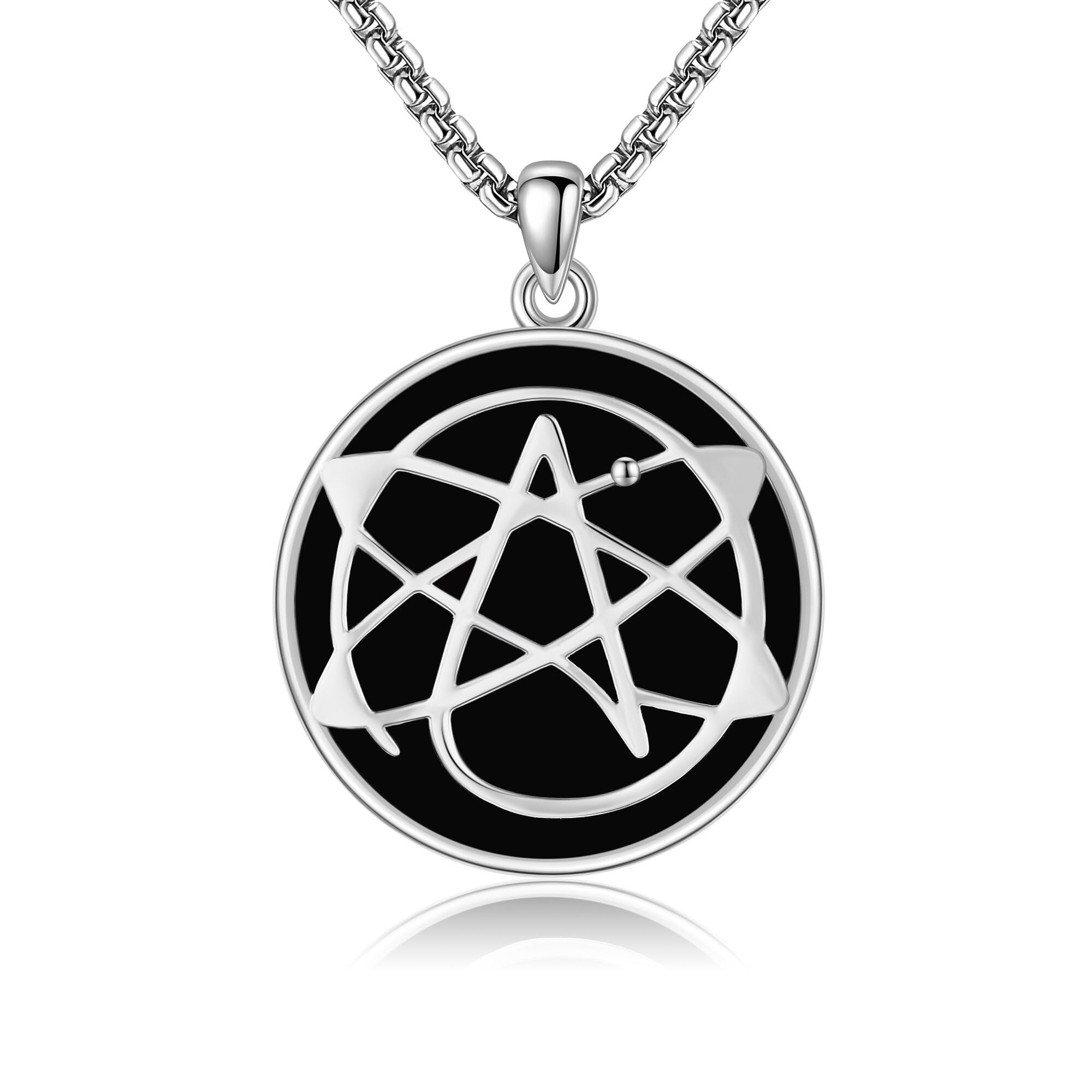 realmad HECTIC ネックレス never STOP Atheist Necklace for Men Sterling Silver Black Obisidian Atheism