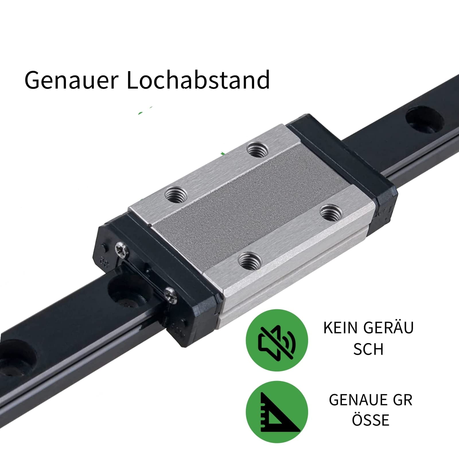 MGN12H guía lineal de 500 mm, 1 pieza negro rejilla deslizante lineal con 1 pieza MGN12H bloque de carro bolas de acero bloques de límite para impresora 3D CNC XYZ DIY máquina de grabado