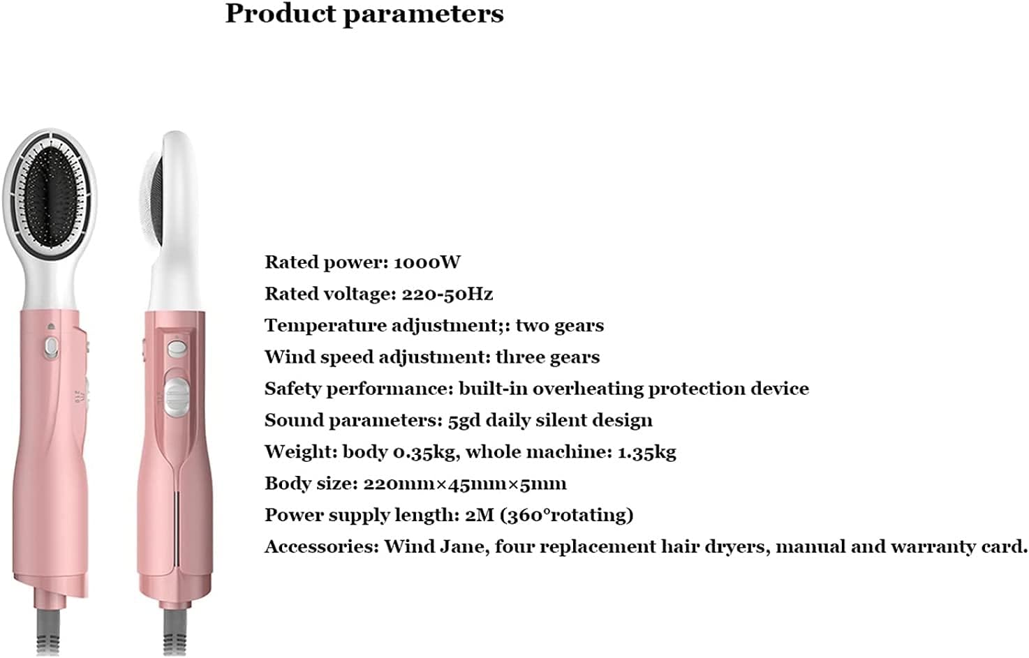 Pet Bath Dryer Hair Comb Dog Carding Integrated Hot air Hair Removal and Blow Drying 2 in 1 1000W Low Noise Adjustable Temperature Hair Dryer Fur Comb for Dog and cat and Small Animals