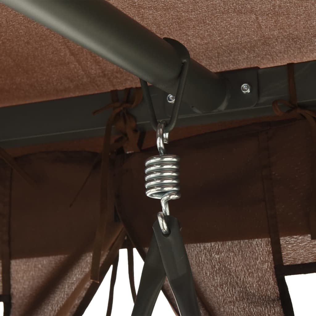 vidaXL Gazebo con Dondolo Caffè Letto da Giardino Tenda Parasole per Esterno