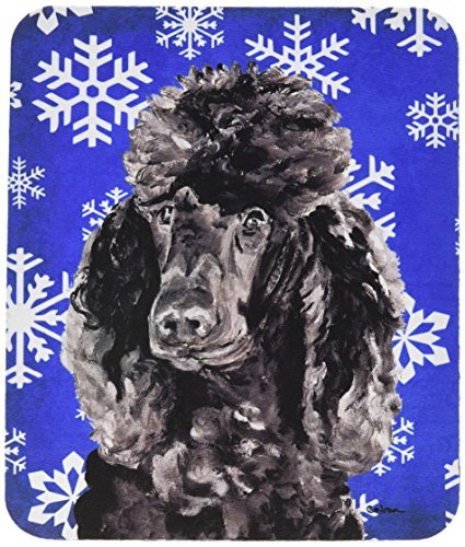 Caroline's Treasures Black Standard Poodle Winter Snowflakes Mouse Pad/Hot Pad/Trivet (SC9770MP) [sAi]