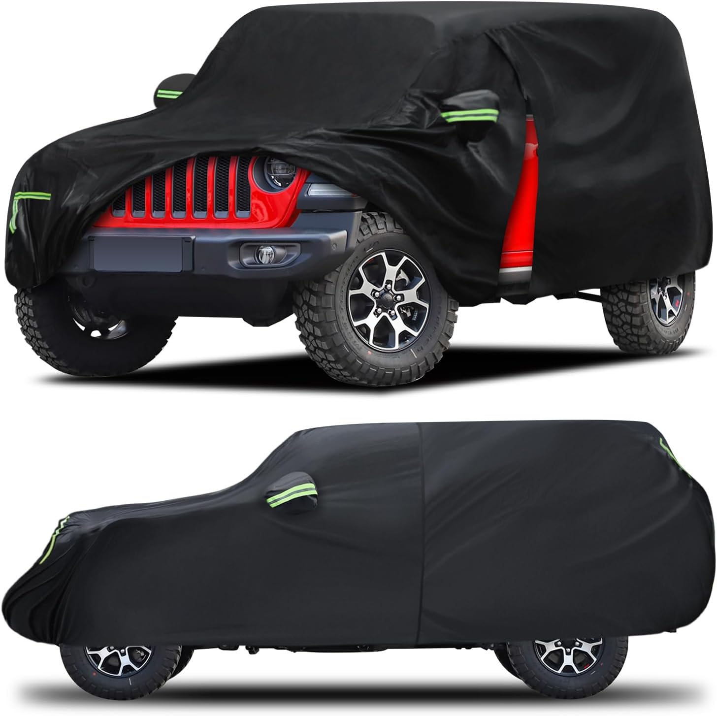 Car Cover Custom Fit for Jeep Wrangler 4 Door 2006-2026,6 Layers Truck Cover Waterproof All Weather for Automobiles,Outdoor Full Exterior Cover,Rain, Sun, Wind Protection,Black