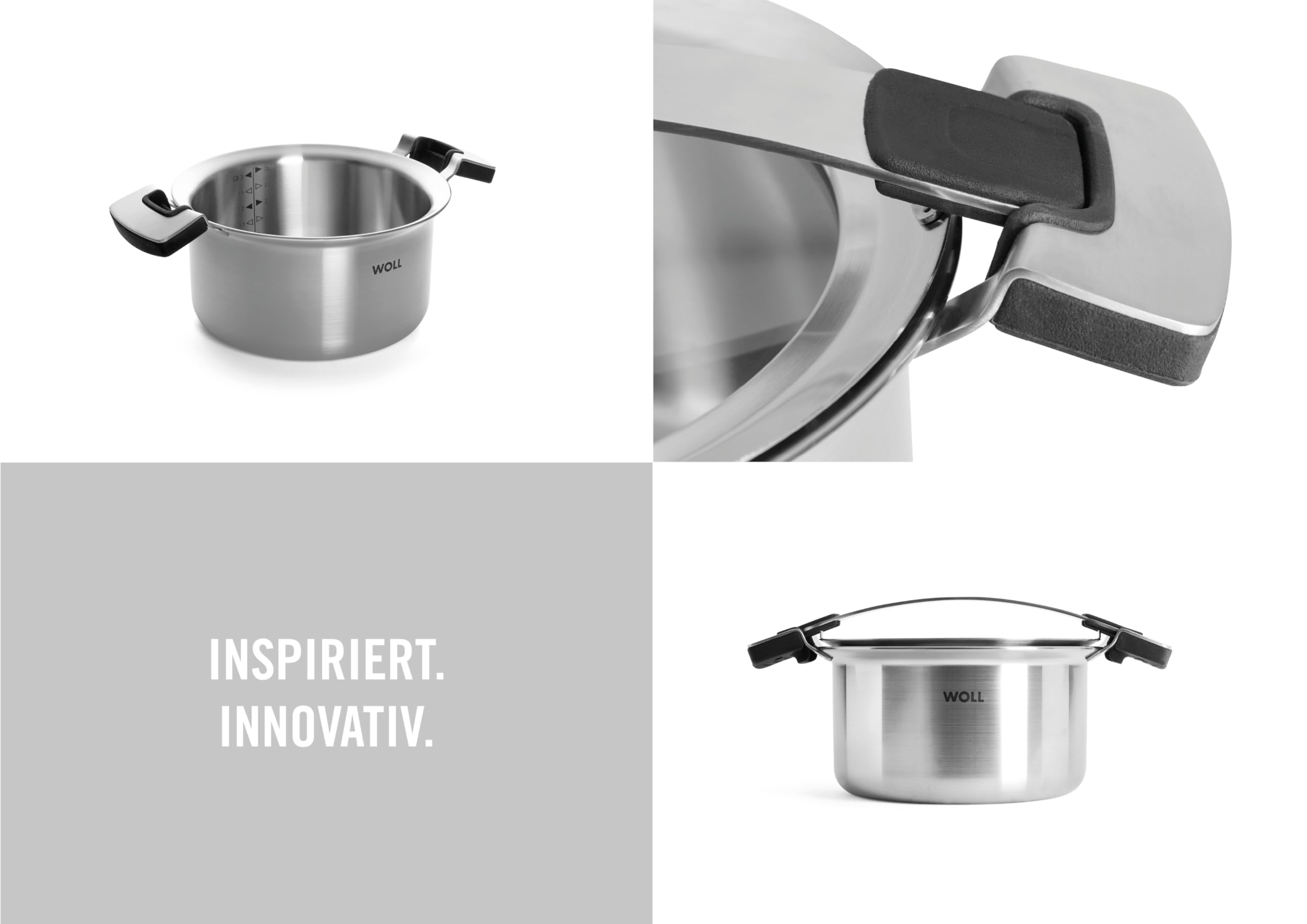 Woll Concept Pro - Cazuela (Acero Inoxidable, con Tapa, 20 cm)