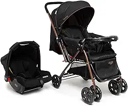 Travel System Cosco Kids, Reverse Duo, 0 a 15kg, Preto Bronze