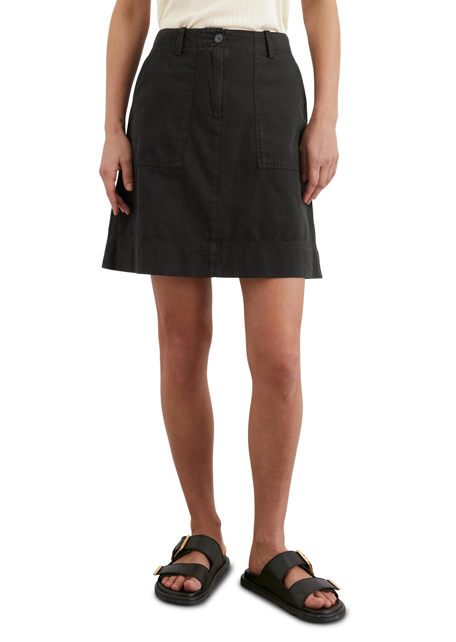 Marc O'Polo Damen Minirock aus Baumwoll-Leinen-Mix Tailored Fit