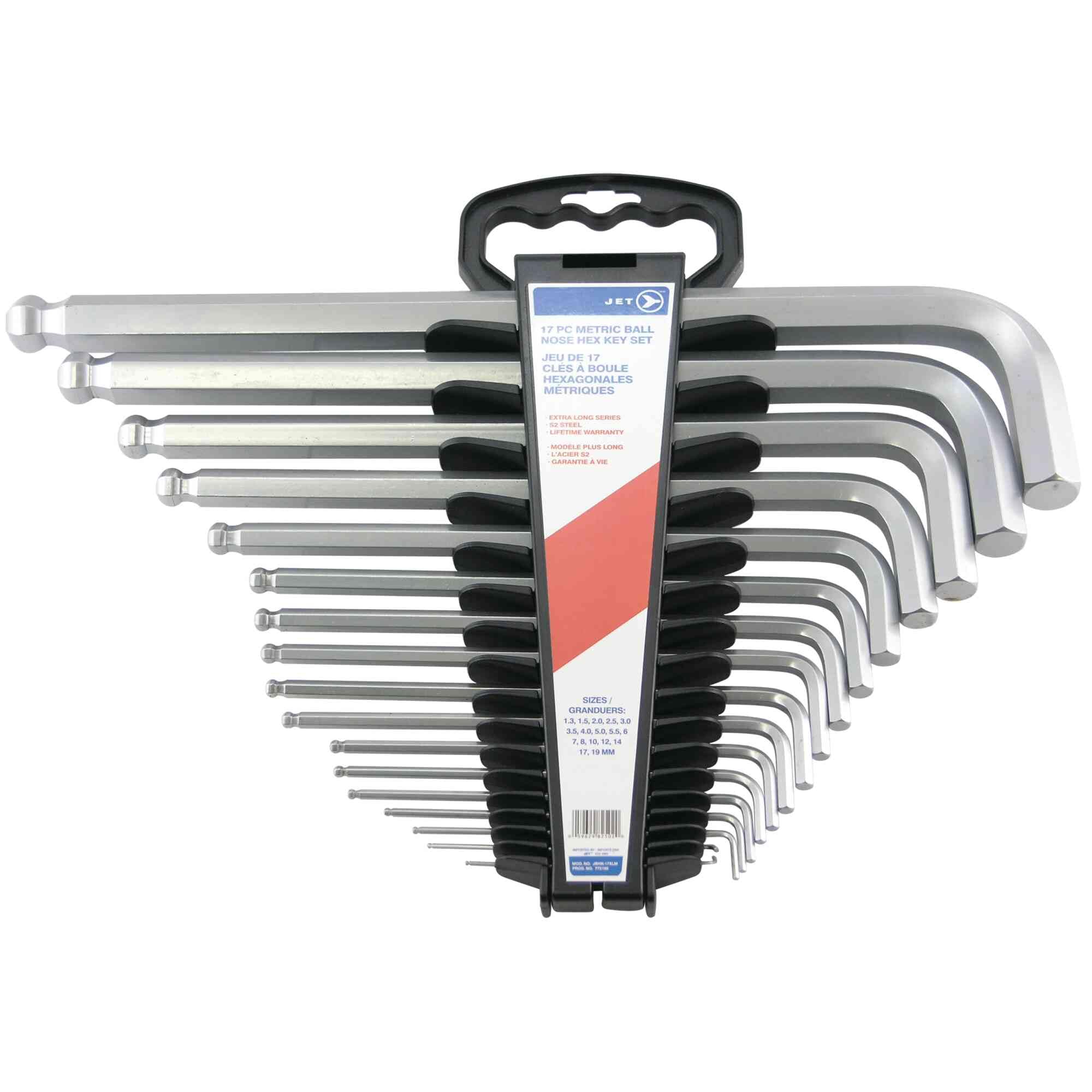 JET 775186-17-Piece Metric Jumbo Extra Long Ball Nose Hex Key Set