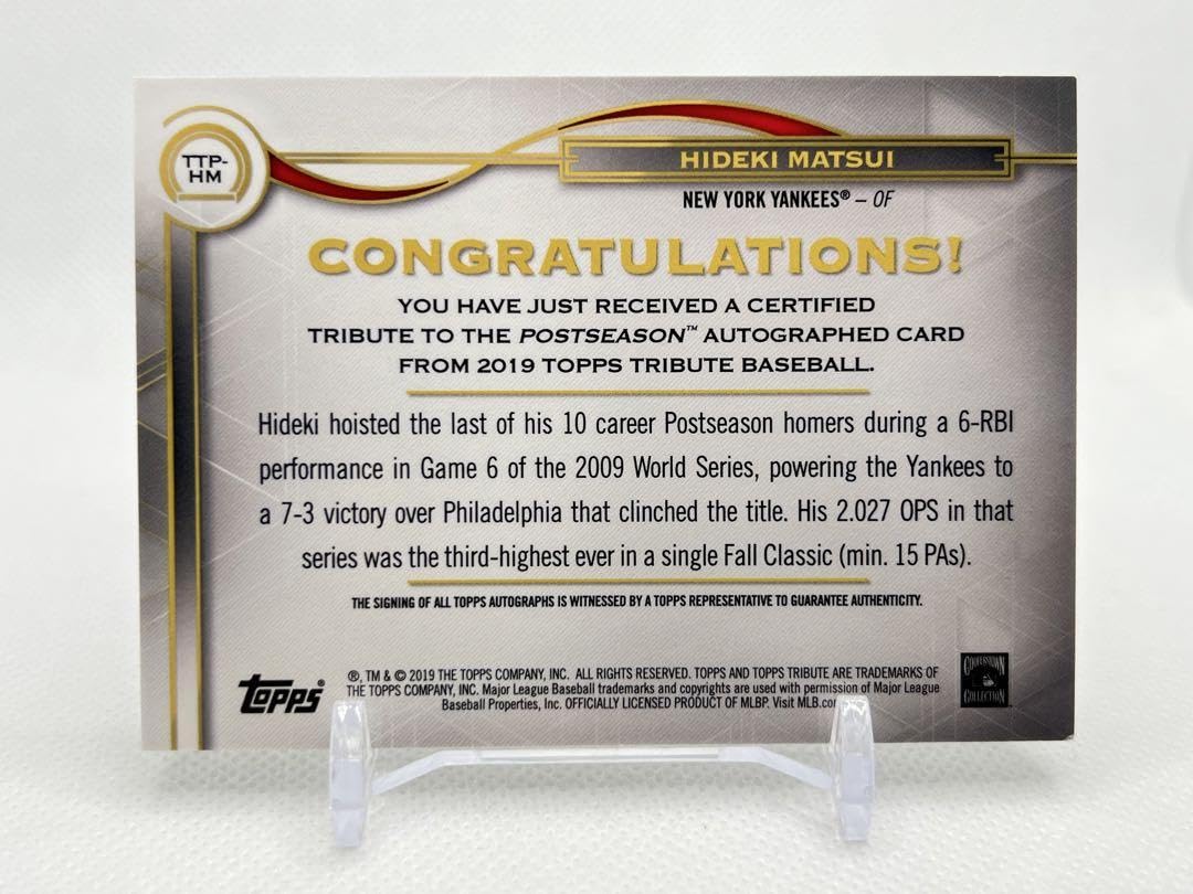 Amazon.co.jp: レア名シーン2019 Topps Tribute 40シリ 直筆サイン 