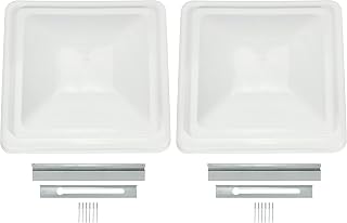 HECASA 2Pcs 14" RV Roof Vent Cover Compatible with Ventline Previous to 2008 and Elixir Vents Starting 1994 PP Vent Lid Polycarbonate White