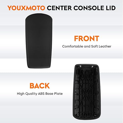 Miniatura 4 de Youxmoto Tapa de consola central para Nissan Altima 2013 2014 2015 2016 2017 2018 cubierta negra para reposabrazos de piel sintética y placa trasera