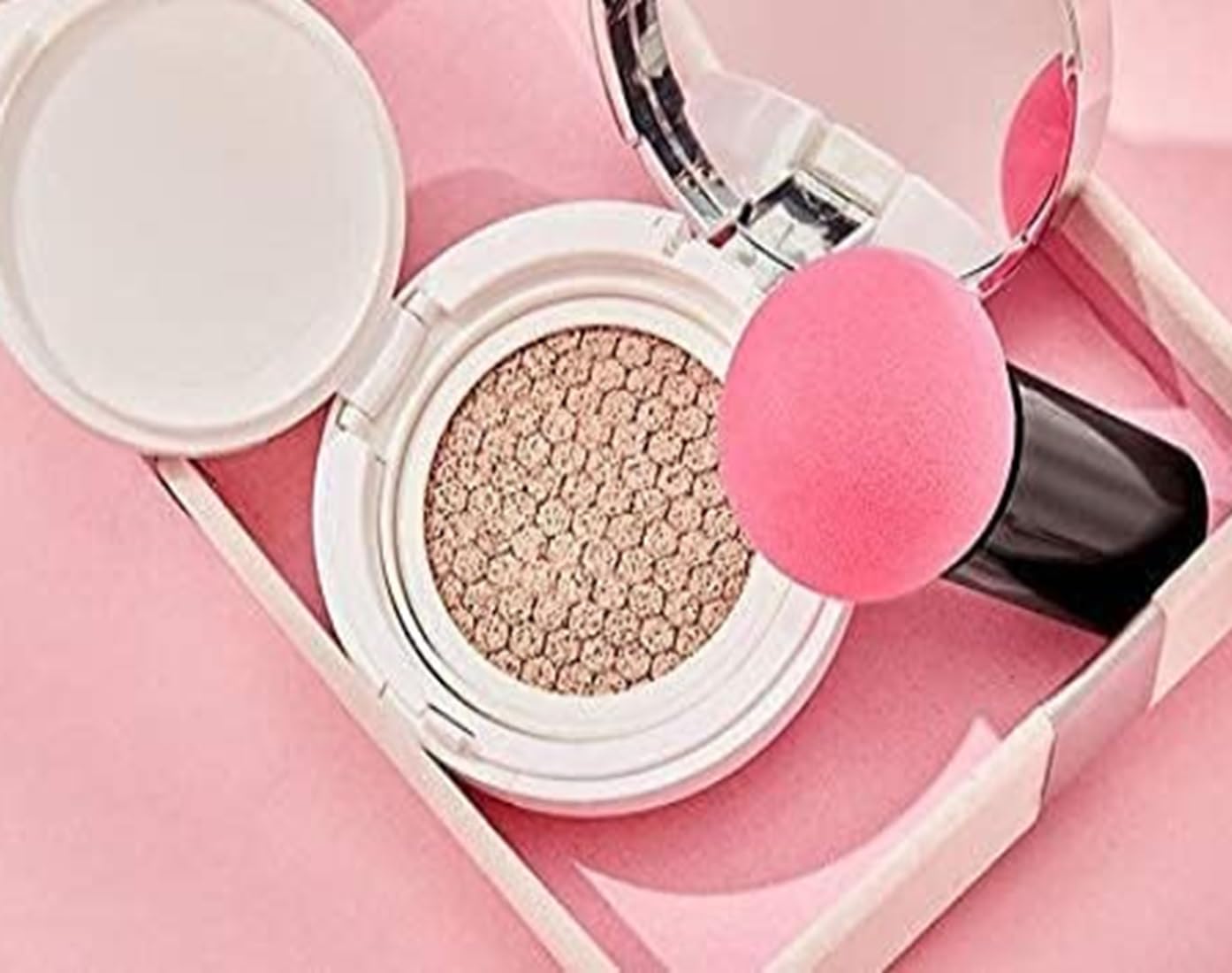 Beautiflame 7Pcs Makeup Sponge Set Blender with Egg Case, Soft Sponge For Liquid Foundation, Creams, and Powder Wet and Dry Makeup With Makeup Mushroom Puff 3