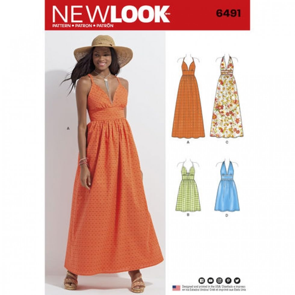 New Look Ladies Sewing Pattern 6491 Dresses with Bodice Variations