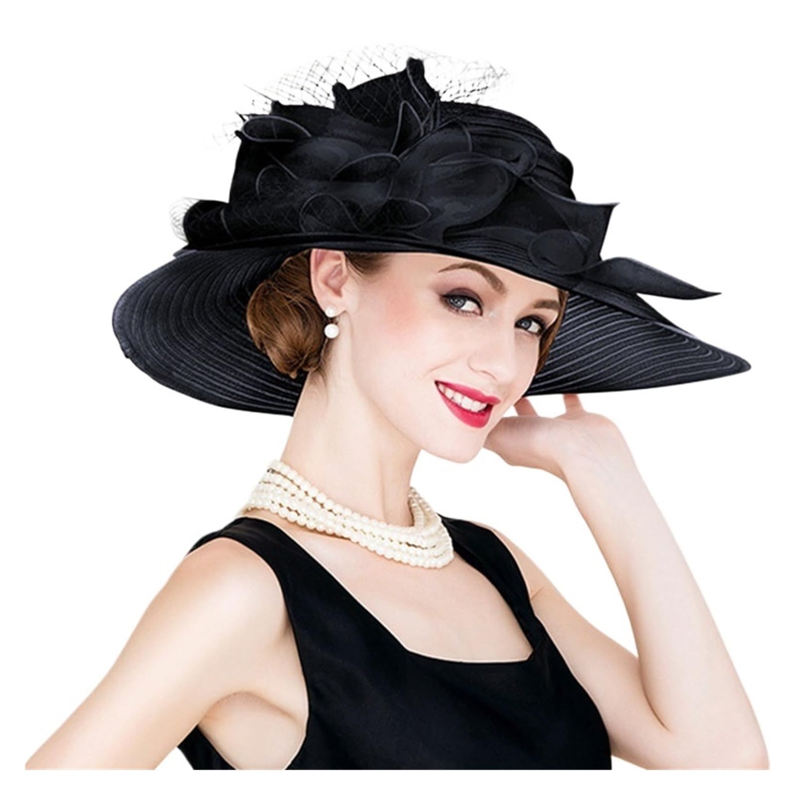 Sombreros de paja elegantes para novia, color blanco, para mujer, diseño de flores, sombrero de ala grande, sombrero de playa