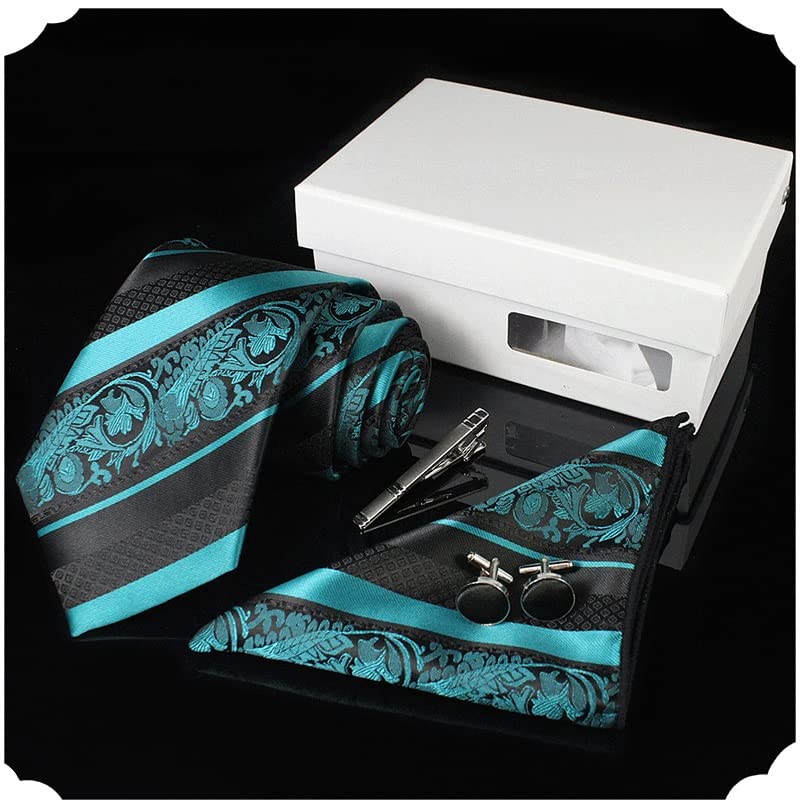 Corbata de seda para hombre con set de accesorio miniatura 3