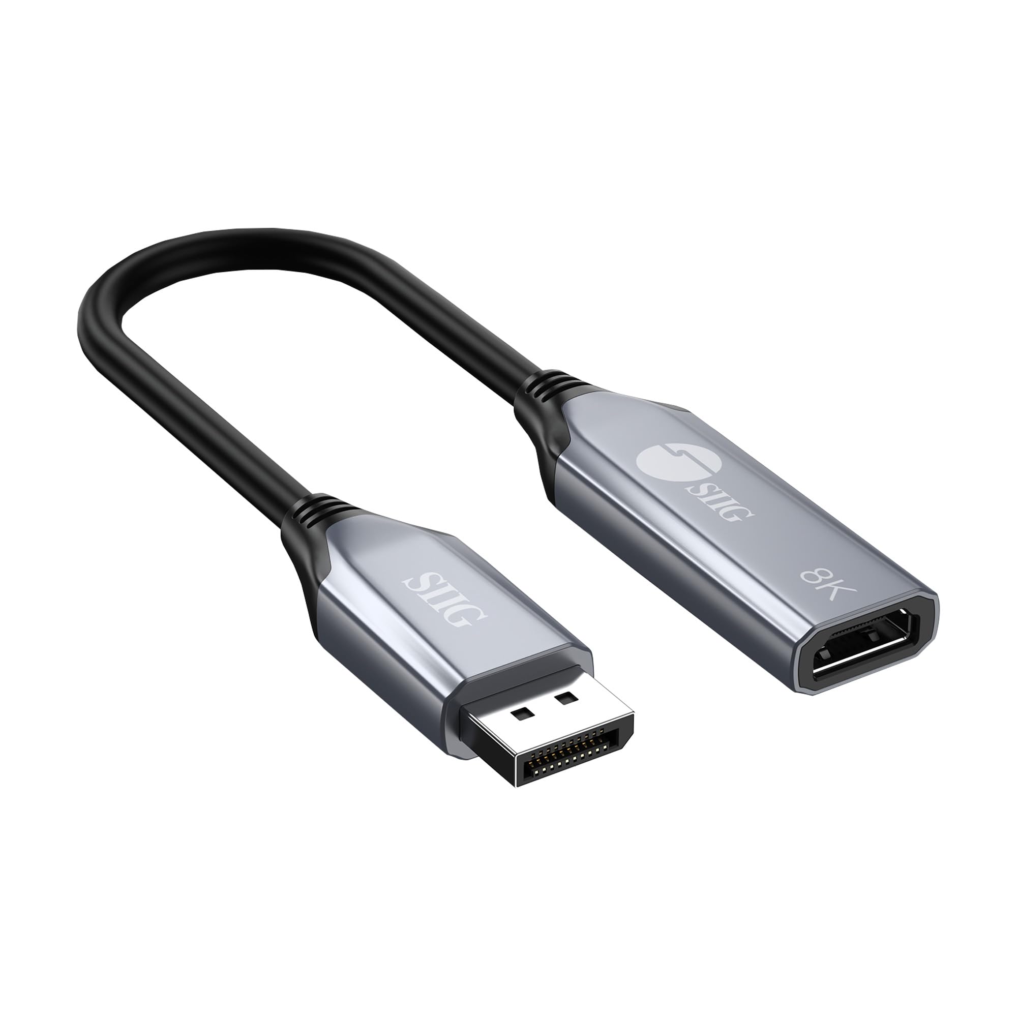 SIIG Adattatore attivo DisplayPort a HDMI 8K, ingresso video DP 1.4 a uscita HDMI, unidirezionale, supporta 8K 60Hz e 4K 144Hz con HDR e DSC, DP a HDMI Monitor Cable Adapter (CB-DP2611-S2)