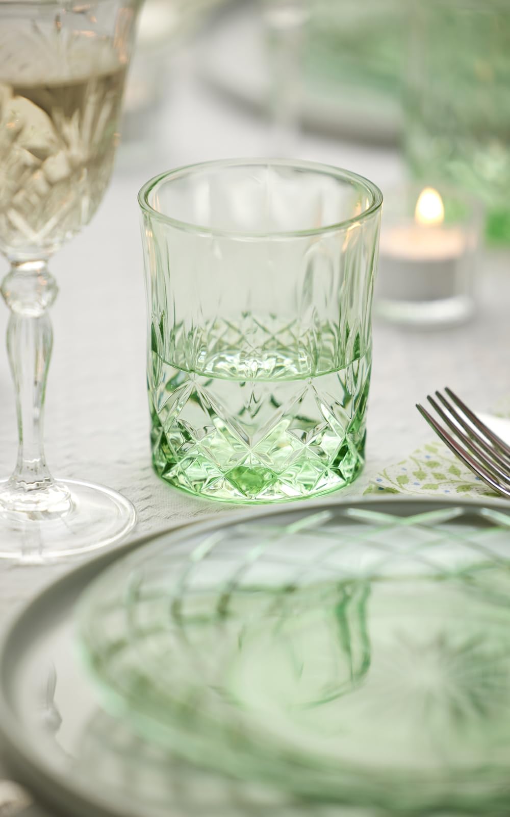 Lyngby Glas Sorrento Cam Tabak 4 Adet Çap:21 Cm Yeşil