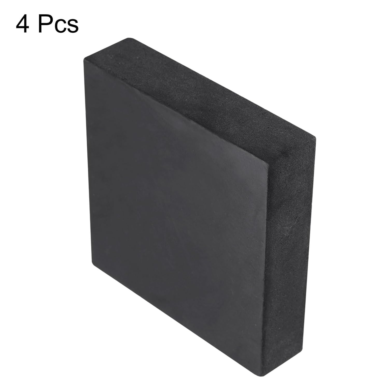 uxcell 4pcs Rubber Anti-Vibration Pads Hard Pad, 100mm Square Vibration Isolation Mats, 25mm Thickness Non-Slip Rubber Blocks, Anti-Skid Anti Noise for HVAC, Compressor, Air Conditioner