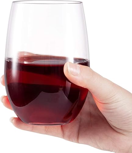 Miniatura 4 de hotder Juego de 4 copas de vino de plástico irrompibles para el hogar, fiestas, 16 onzas, Tritan, sin tallo, para uso en exteriores, irrompibles,