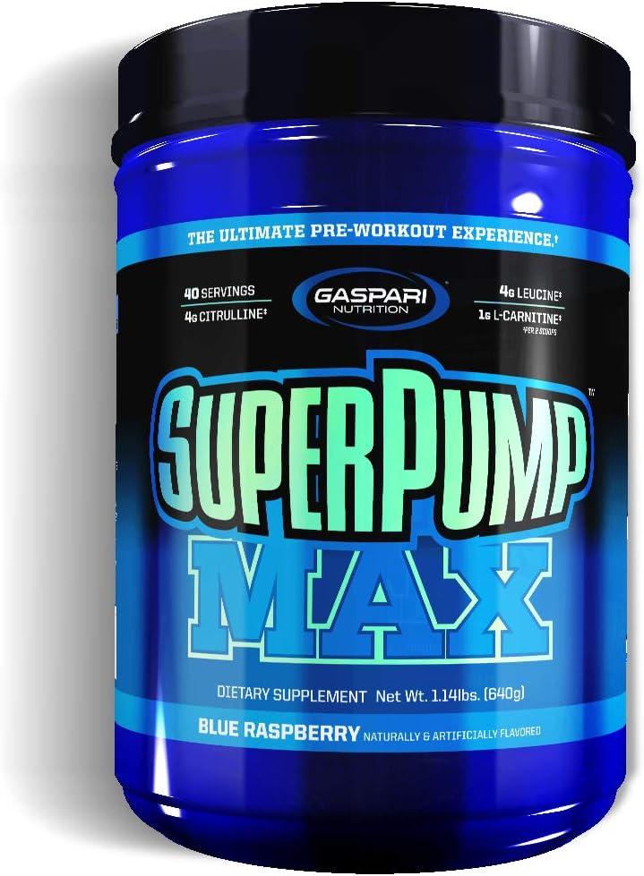 Amazon Com Gaspari Nutrition Superpump Max Blue Raspberry Ice 40 Serving Health Household