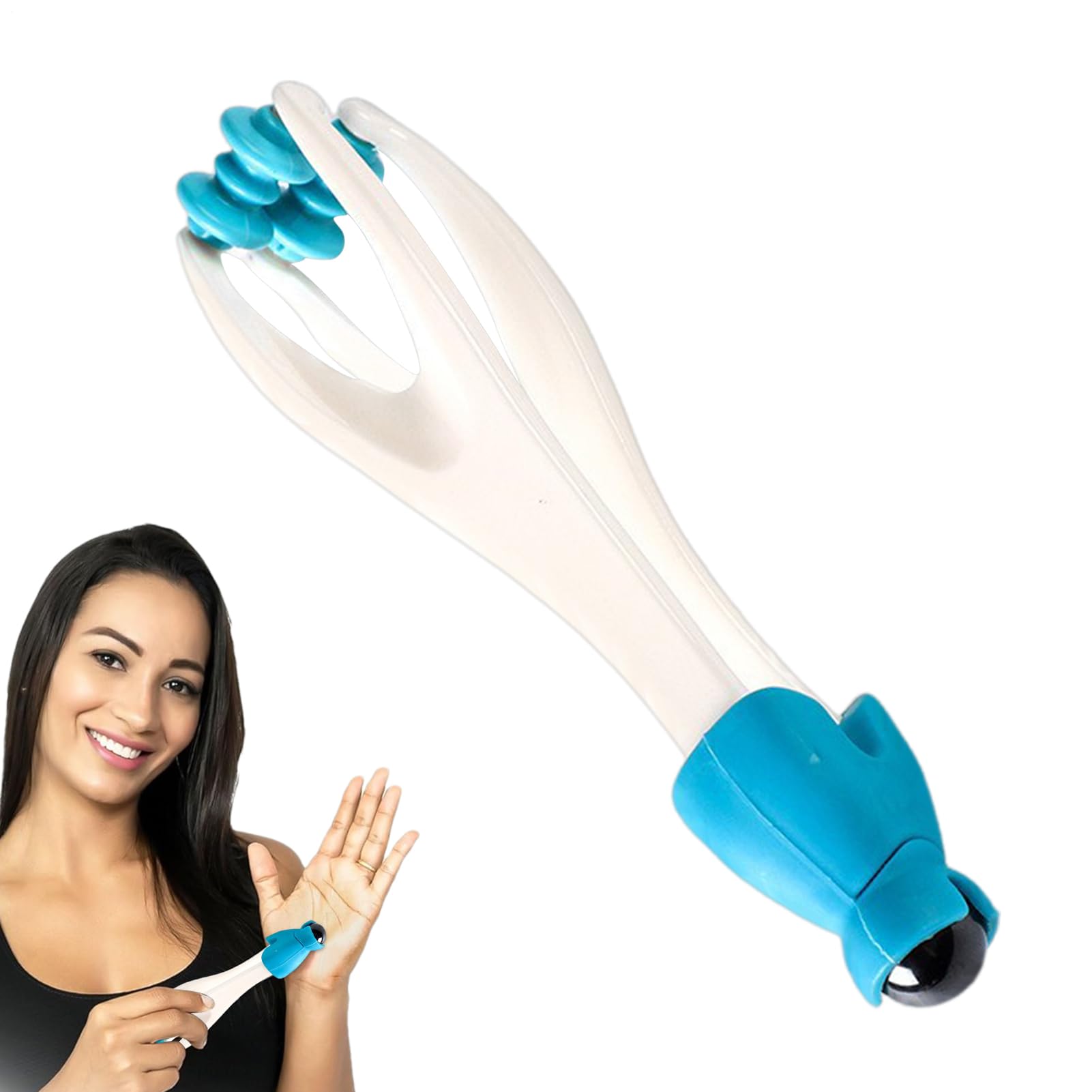 Portable Finger Massage Roller - Manual acupressures Device Cordless Hand Massager Muscle Recovery therapies Trigger Tool Stress reliefs