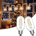 Dimmable Vintage E26 6W LED Edison Bulbs 60W Equivalent 600 Lumens 2700K Warm White CRI90 T45 Antique LED Bulb Clear Glass for Chandeliers,Pendant,Wall Sconces 2 Packs