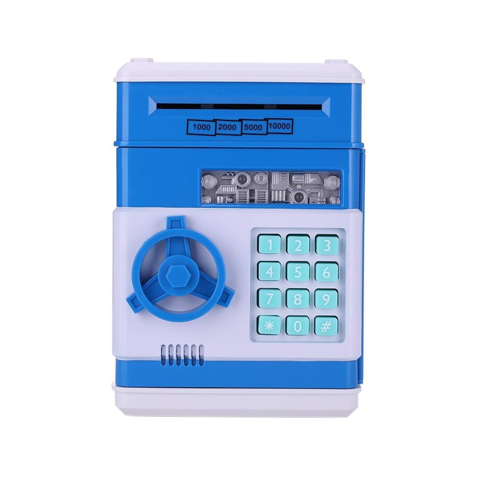 CVFRDD Security Safe Box Electronic Piggy Bank Safe Box, Money Boxes For Children ATM Password Cash Coin Saving Machine Kid Xmas Gifts(Blu)