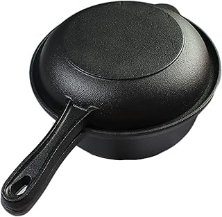 Casseruola 22cm Ghisa in ghisa Non padellata Padella Multifunzione casseruola pentola per Uso Domestico Doppio Piatto Cucina di casa