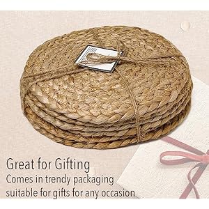 Chardin Home Braided 8 Inch Trivets - Set of 4, Rustic Boho, Absorbent, Heat Resistant Pot Holder for hot Pans, Dishes, Suitable for Table top, Kitchen counters, 100% Natural Sustainable Jute Ropes Chardin Home Braided 8 Inch Trivets Set of 4 Rustic Boho Absorbent Heat Resistant Pot Holder for hot Pans Dishes Suitable for Table top Kitchen counters 100 Natural Sustainable Jute Ropes