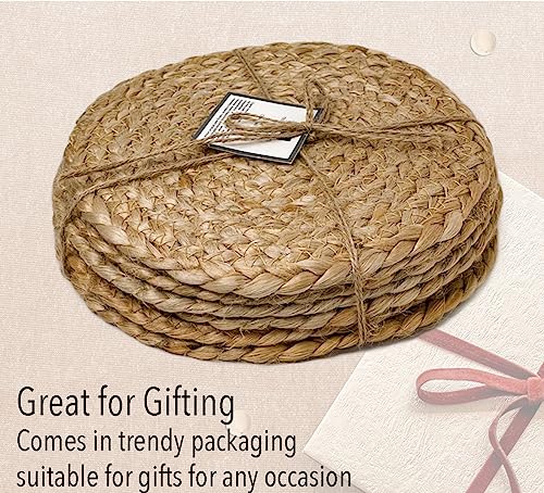 Chardin-Home-Braided-8-Inch-Trivets-Set-of-4-Rustic-Boho-Absorbent-Heat-Resistant-Pot-Holder-for-hot-Pans-Dishes-Suitable-for-Table-top-Kitchen-counters-100-Natural-Sustainable-Jute-Ropes Chardin Home Braided 8 Inch Trivets Set of 4 Rustic Boho Absorbent Heat Resistant Pot Holder for hot Pans Dishes Suitable for Table top Kitchen counters 100 Natural Sustainable Jute Ropes