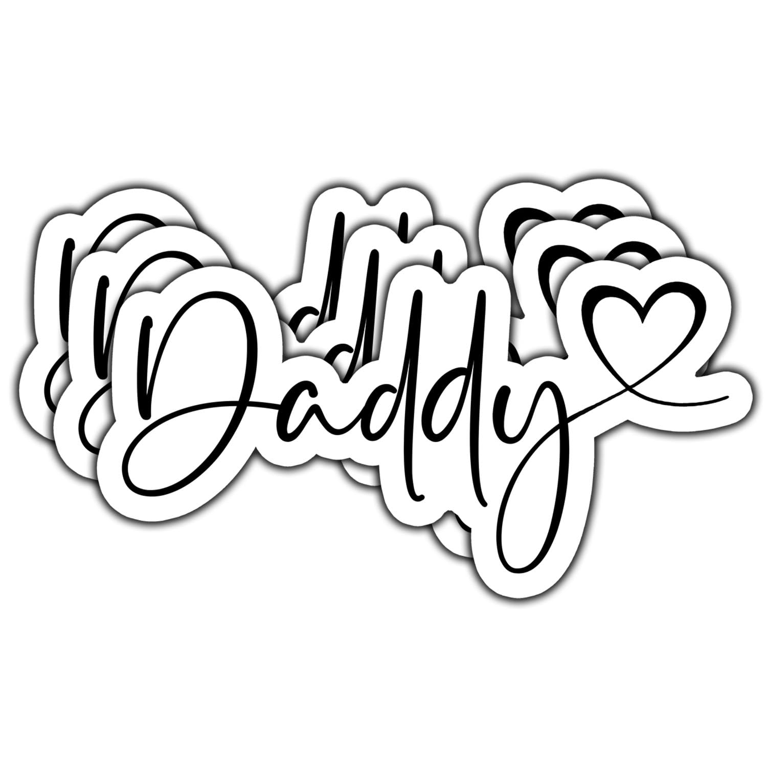 (3Pcs) Daddy Dad Heart Love Sticker Gifts for Fathers Papa Daddy Motivational Quote Decals Waterproof Vinyl Stickers for Books Laptops Phone Water