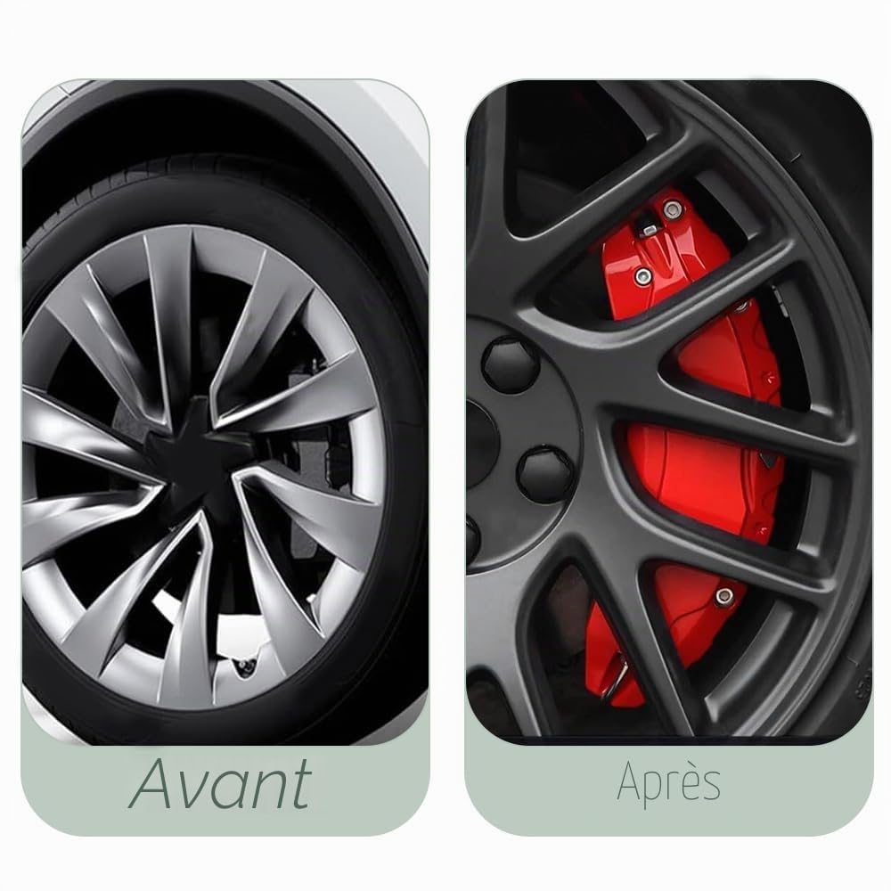 Housses d'étrier de frein de voiture en alliage d'aluminium compatibles avec Tesla Model Y Juniper 2025-2026 - Rouge