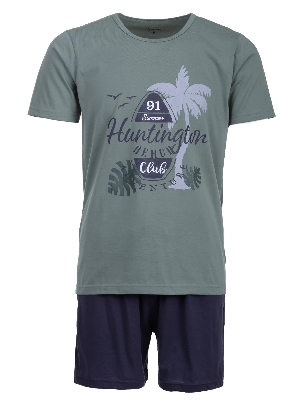 Henry Terre Herren Pyjama Shorty Beach 2 teiliges Set M-5XL Baumwolle Übergröße