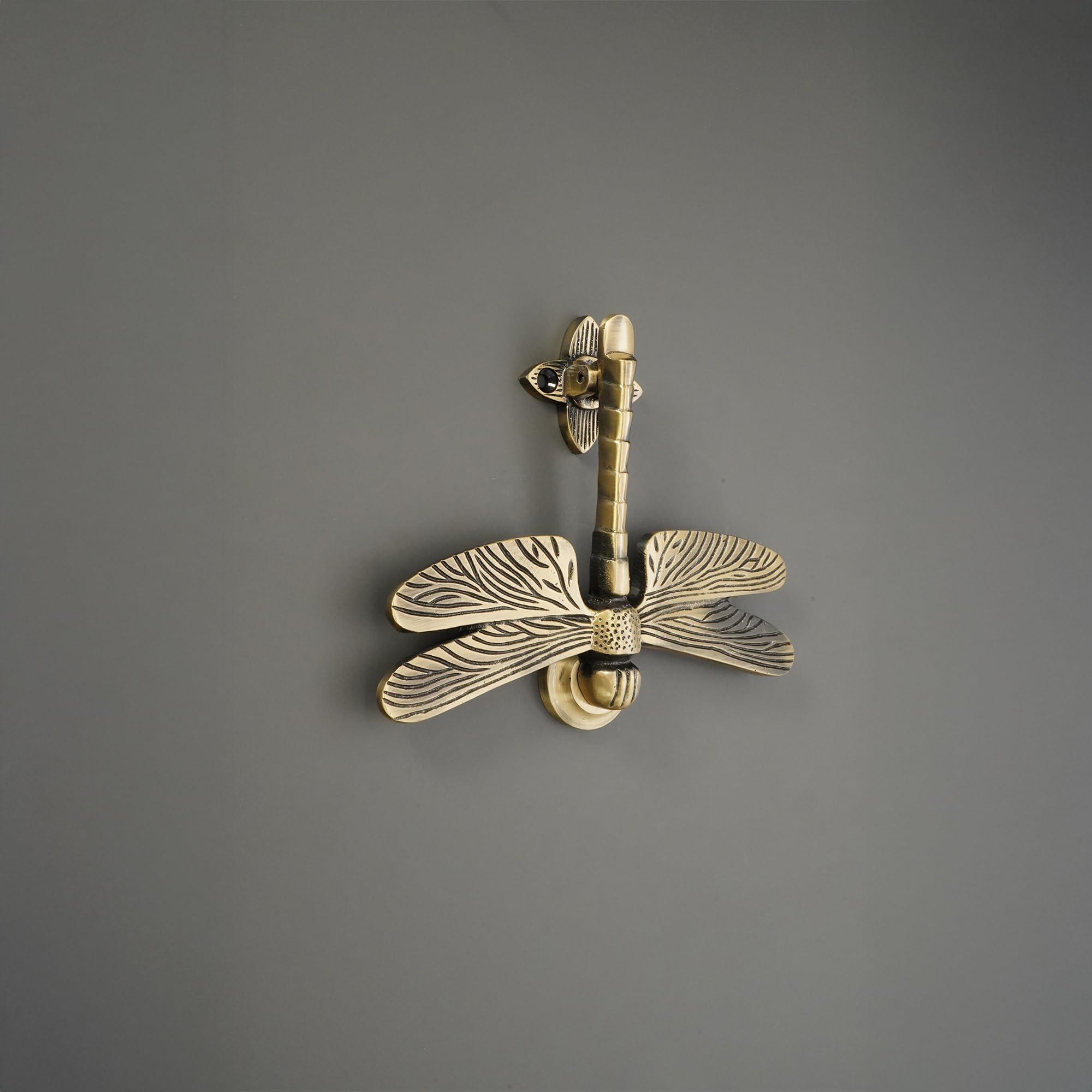 Dragonfly Kołatki do drzwi wejściowych - solidny mosiądz - różne wykończenia (antyczne)