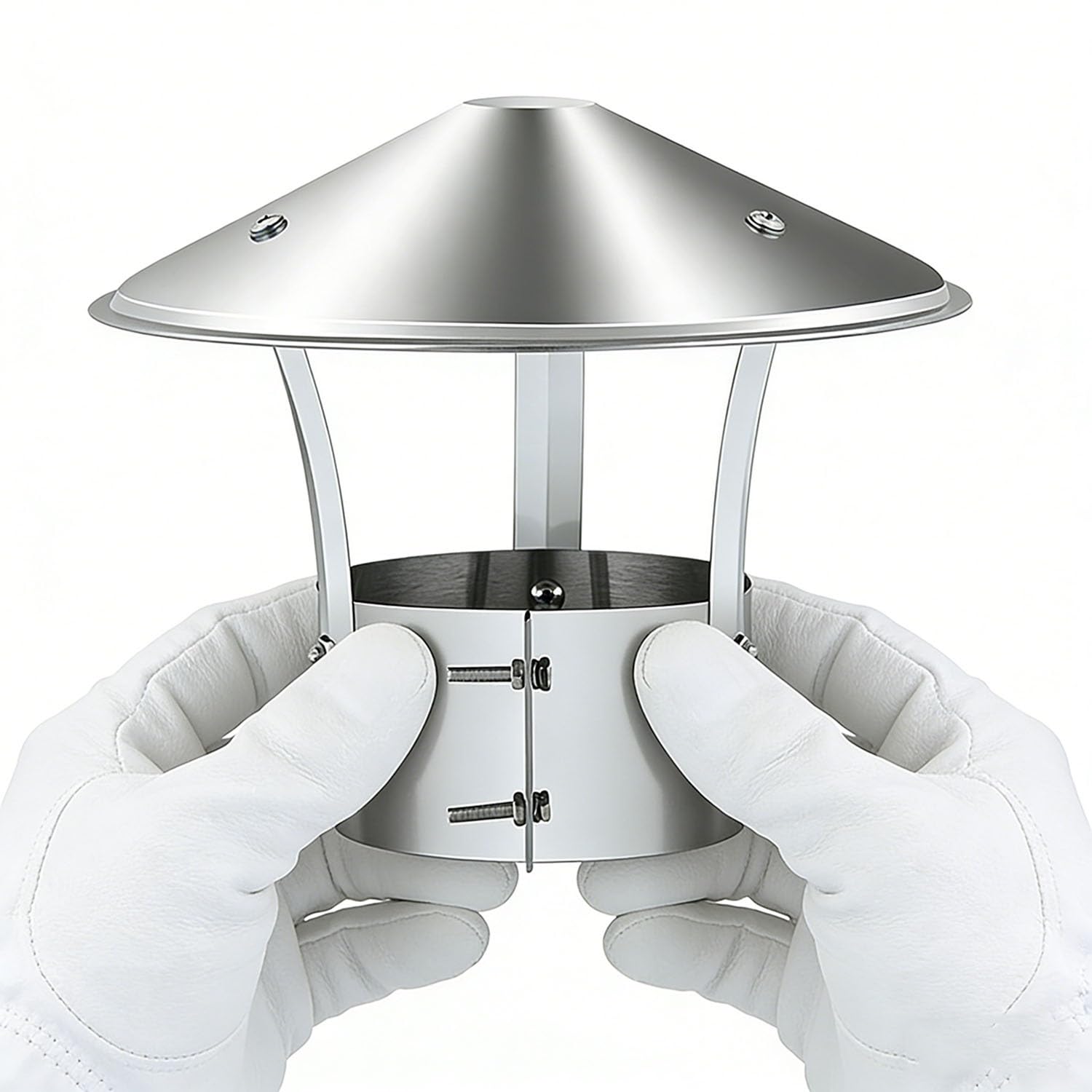 PFXNGMS Chimney Cap with Cone Top 201 Stainless Steel Round Chimney Cover Adjustable Exterior Stove Pipe Topper 7.5 9 10 11 12.5cm, Rain Caps for Fireplaces Flue, Furnace Vent(12.5cm)