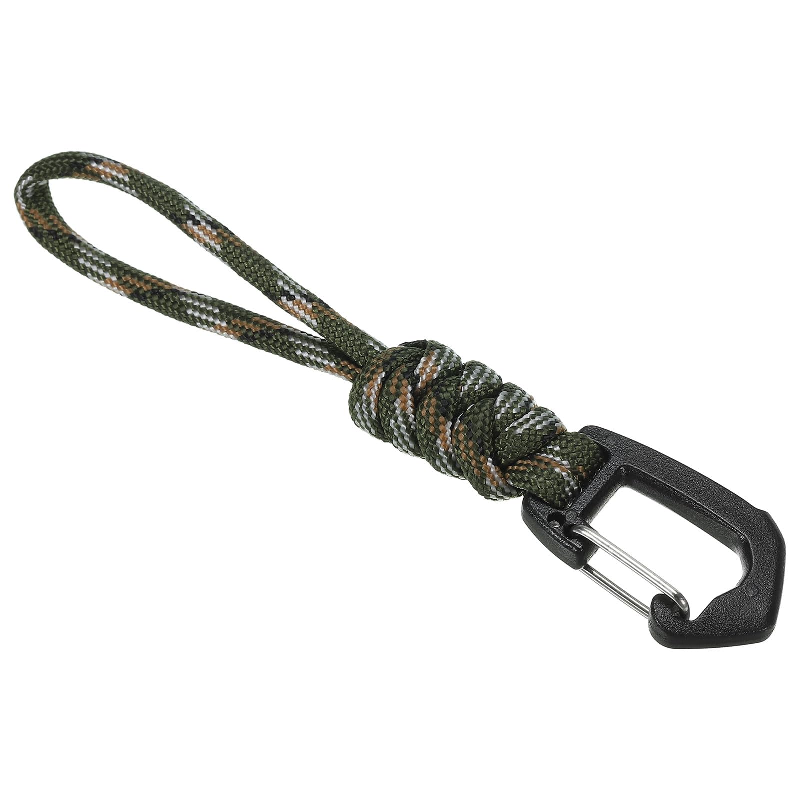 PATIKIL Badge Lanyard 4.7 Inch, Necklace Keychain Cord Metal Clasp Hook Ring Strap for Keys Whistle ID Card Badge Holder Camo Olive