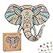 EXTSUD Rompecabezas de Madera para Adultos, Rompecabezas de Animales para Niños Rompecabezas de Forma Única (Elefante)