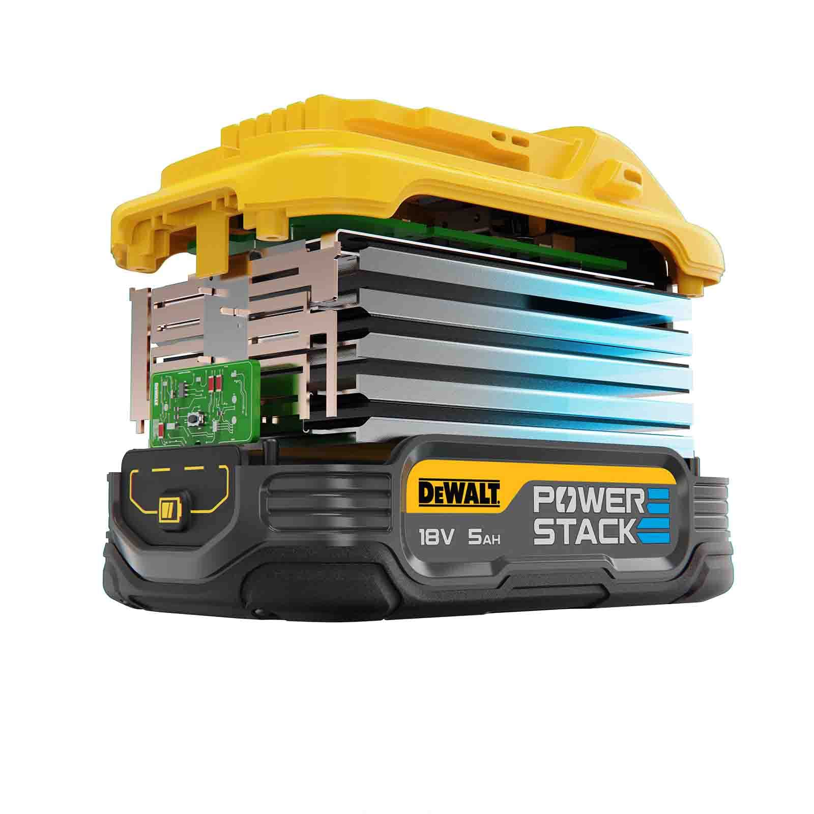 DEWALT Kit 2 Baterías compactas XR 18V POWERSTACK Li-Ion 5Ah y cargador per chi cerca qualità e praticità, per uso pratico e risultati affidabili