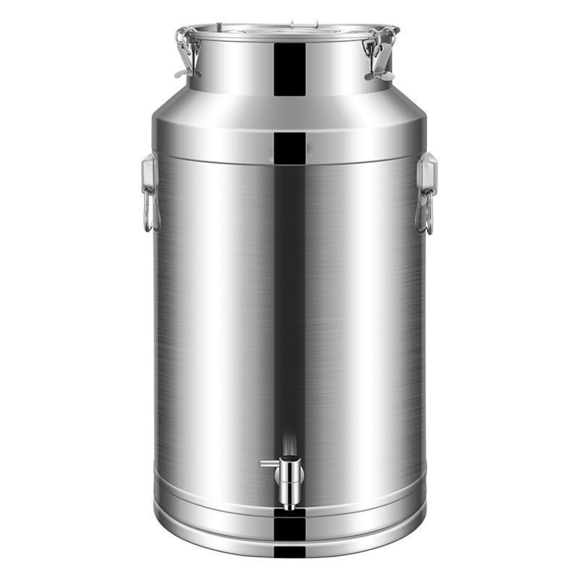 Pojemniki Do Transportu Mleka Ze Stali Nierdzewnej Z Mocną Uszczelnioną Pokrywką I Dozownikiem Z Kranem - 15 L/20 L/28 L/35 L, Szczelne Wiadro, Pojemnik Do Przechowywania W Be（Srebro-15L）