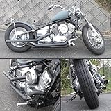 ヤマハ ドラッグスター 400 クラシック 400 DS4 DSC4 ドラッグ パイプ マフラー マットブラック 黒 ステンレス製 スラッシュ カット YAMAHA ハス切り