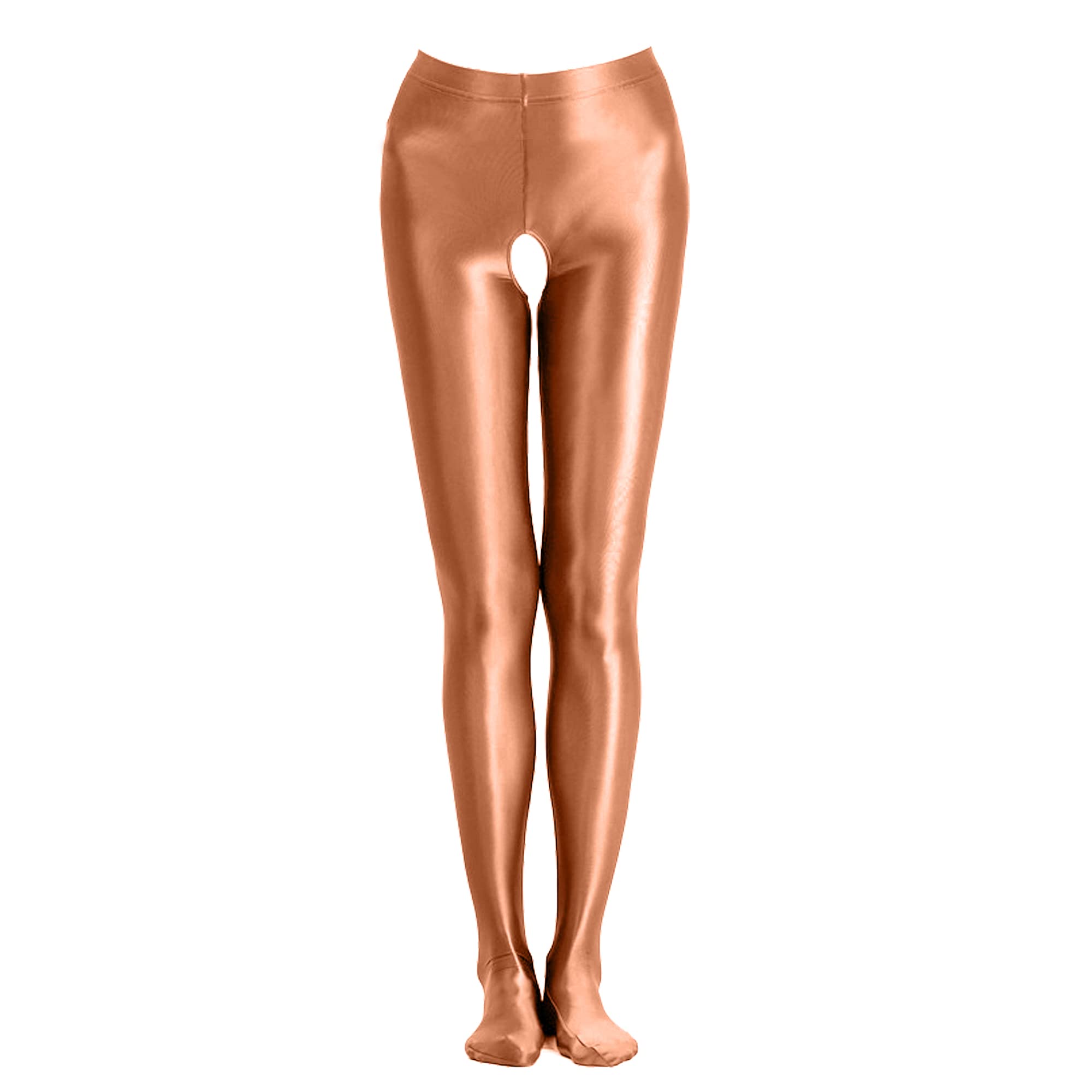 cloudmall Women Sexy Semi Opaque Pantyhose Running Tights Yoga Leggings Oil Shiny Stocking
