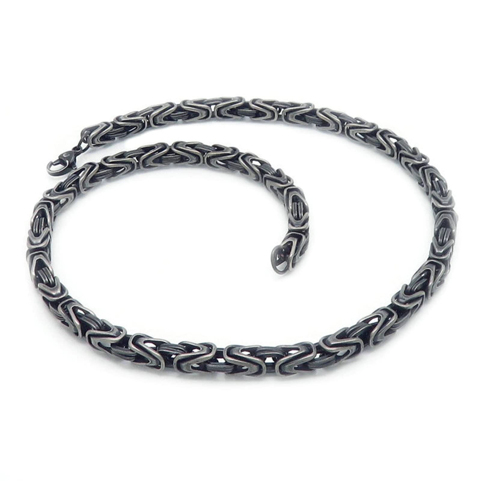 Collier chaîne maille royale robuste pour look moto punk 6mm - 4