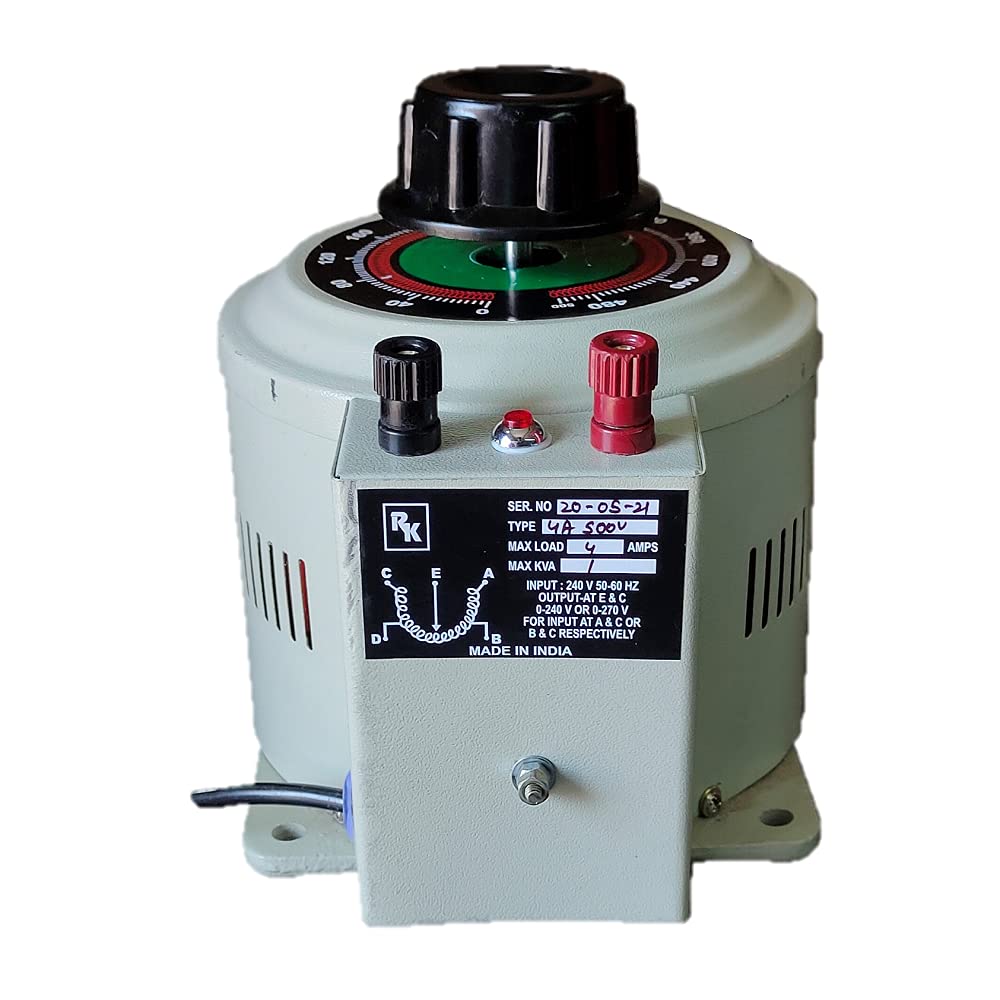 RK ELECTRONICS/4A 500V CLOSE/VARIAC/DIMMER/AUTO TRANSFROMERS/MAXIMUM LOAD 4AMP VOLT 0-500VOLT/BEST FOR CHECKING PROPOSE/COPPER WINDING/TWO YEAR MANUFACTRING WARRENTY (B093DM6YKK) Amazon Price History, Amazon Price Tracker