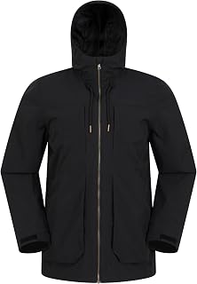 Mountain Warehouse Route Mens Waterproof Jacket - Taped Seams, Breathable Front Pockets, Adjustable Hood - Best for Autumn, Winter,Wet Weather, Walking & Outdoors