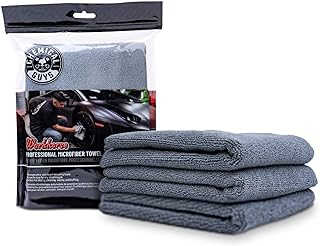 Chemical Guys MIC35203 Workhorse Professional Grade Microfiber Towel, Gray (16 in. x 16 in.) (Pack of 3)