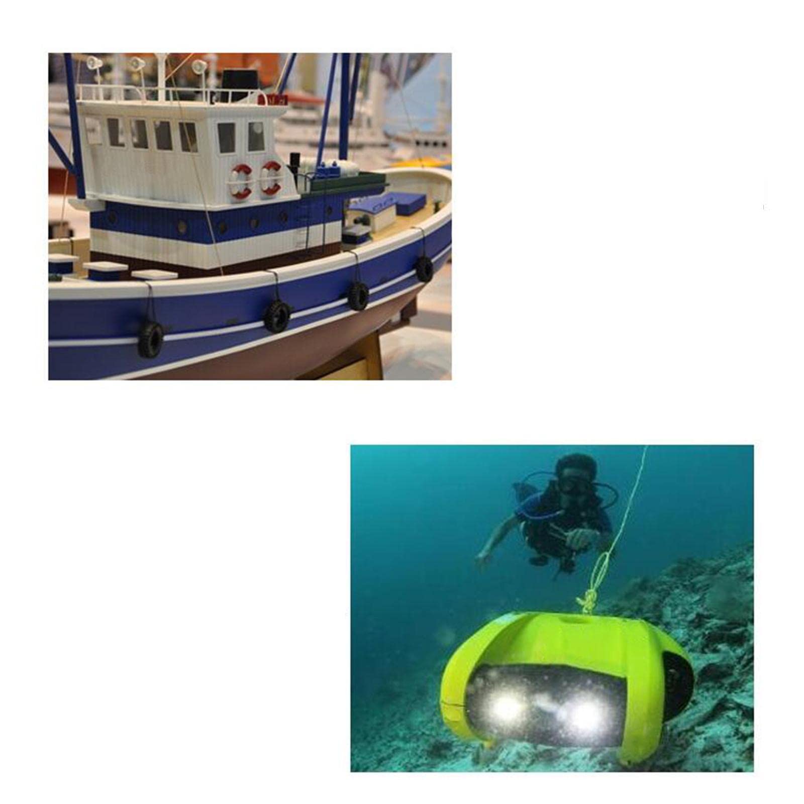 LOVIVER Unterwasser-Thruster-Motor Anti-Rost-Remote-Roboter, bürstenloses Nylon, DIY für Rov Meeresbodenerkundung, Köderschlepper, Tauchboot, Positiv negativ