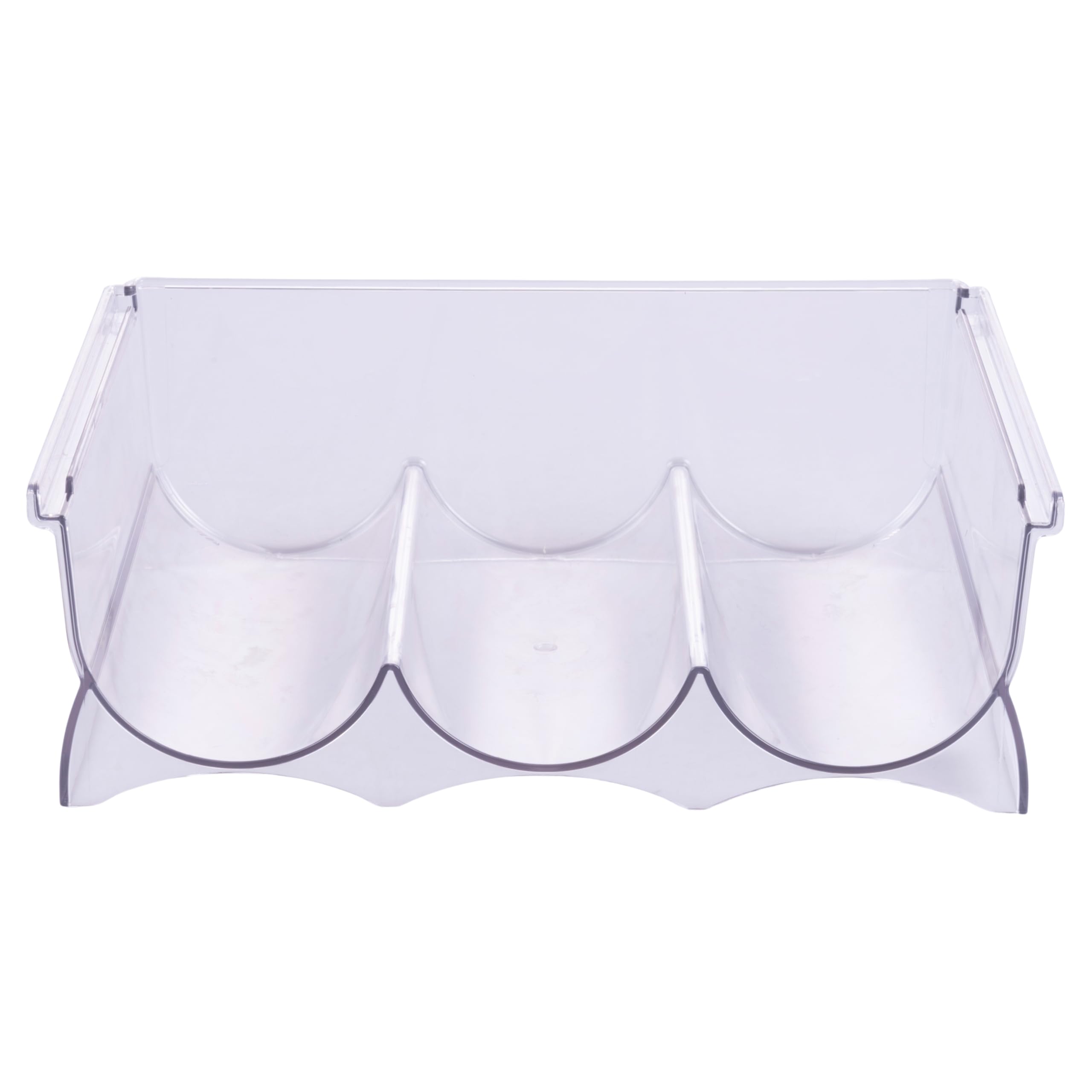 Galileo Fridge Bottle Holder 29.5 x 20.5 x 10 cm 3 Compartments, PET Plastic, Transparent, Sìordine