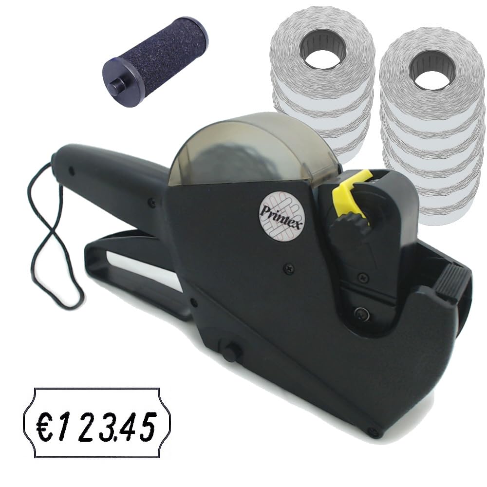 gebar - Auszeichner Set03 mit Printex A6 Preisauszeichner plus 15.000 Etiketten 26x12 mm und 1 Farbrolle Preisetiketten